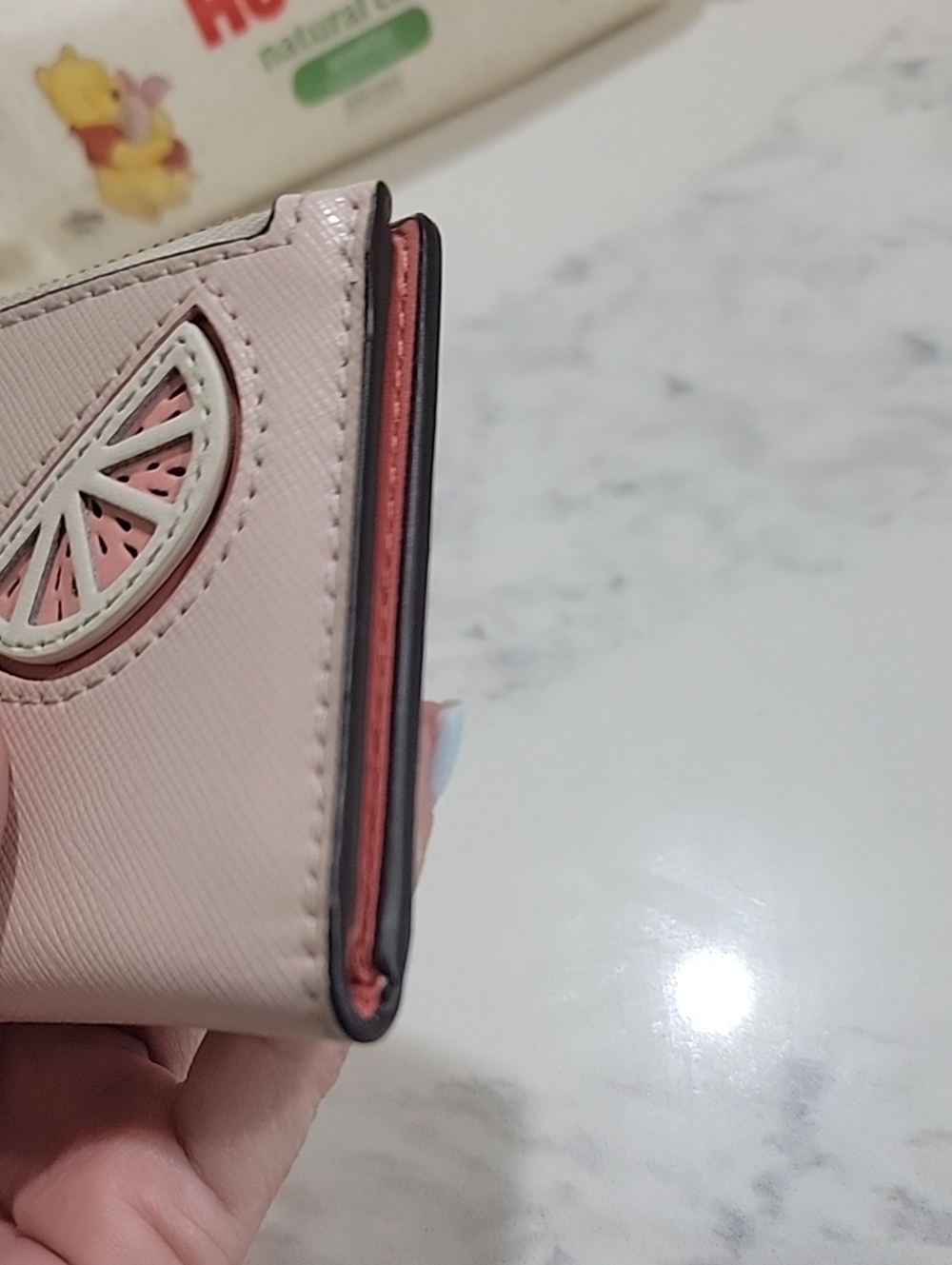 kate spade Tini Slim Bifold pale pink With Embellished Grapefruit Slices wallet - Picture 11 of 16
